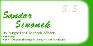 sandor simonek business card